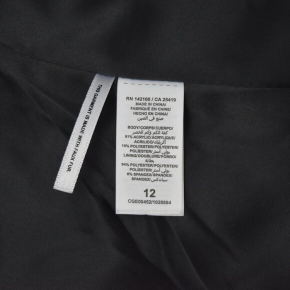 Ella Moss Peyton Faux Fur Vest Girls Size 12 Black Cream - Picture 4 of 4